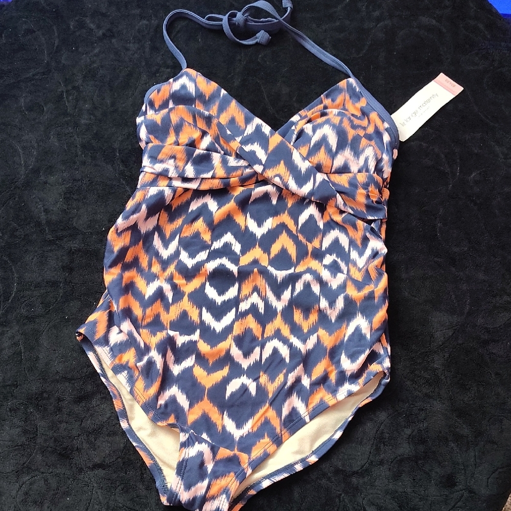 MATERNITY*******Swimwear in Orange and Blue Pattern LIZ LANGE WOMENS SWIMSUIT